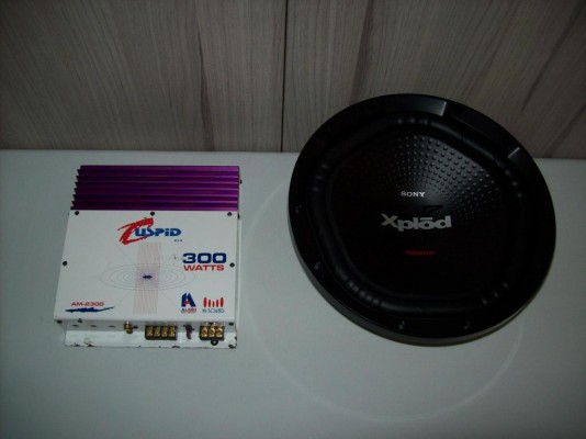 Amplificador Cuspid de 2/1 Canales y Subwoofer Sony XS NW1200 de 12 Pulgadas