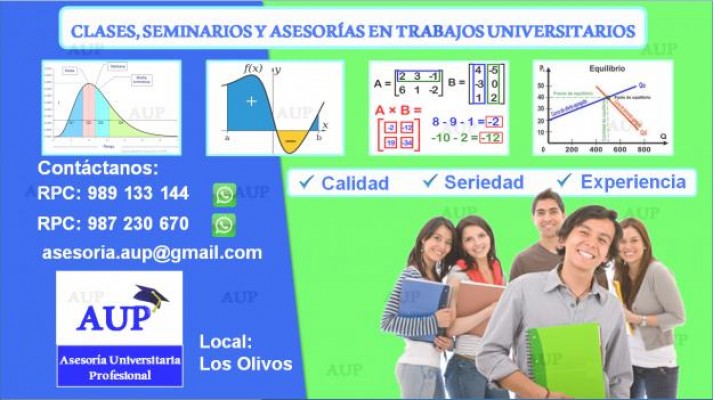 Clases Asesoria Matematica Estadistica Finanzas Costos Investigacion de Operaciones Epe Cpel Working UCV UTP UIGV Esan