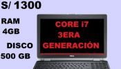POTENTE LAPTOP DELL CORE i7 TERCERA GENERACIÓN, RAM 4GB, DISCO 500..