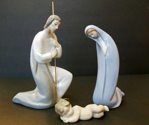 Nacimiento Lladró virgen María, San José Y Niño Jesus