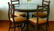 OFERTA Elegante Juego Comedor redondo caoba 6 sillas mesa redonda madera vidrio